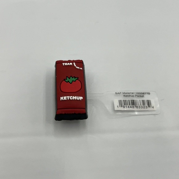 CROCS BRAND JIBBITZ KETCHUP PACKET CATSUP SHOE CHARM! AUTHENTIC! NWT! - Picture 1 of 4